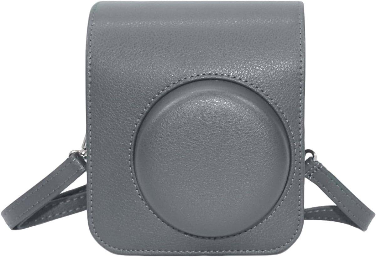 Camera case voor Fuji Instax Mini 41 - PU leren beschermhoes - Donkergrijs - Effectieve bescherming - ShopVlot