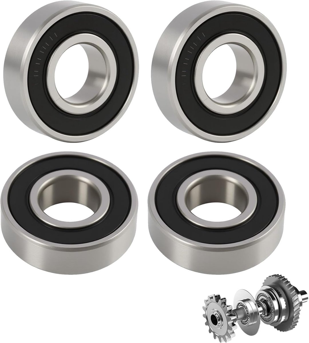 Kogellager 6001-2RS - 12 x 28 x 8 mm - Dubbele afdichting - Betrouwbare prestatie voor e-scooter - ShopVlot
