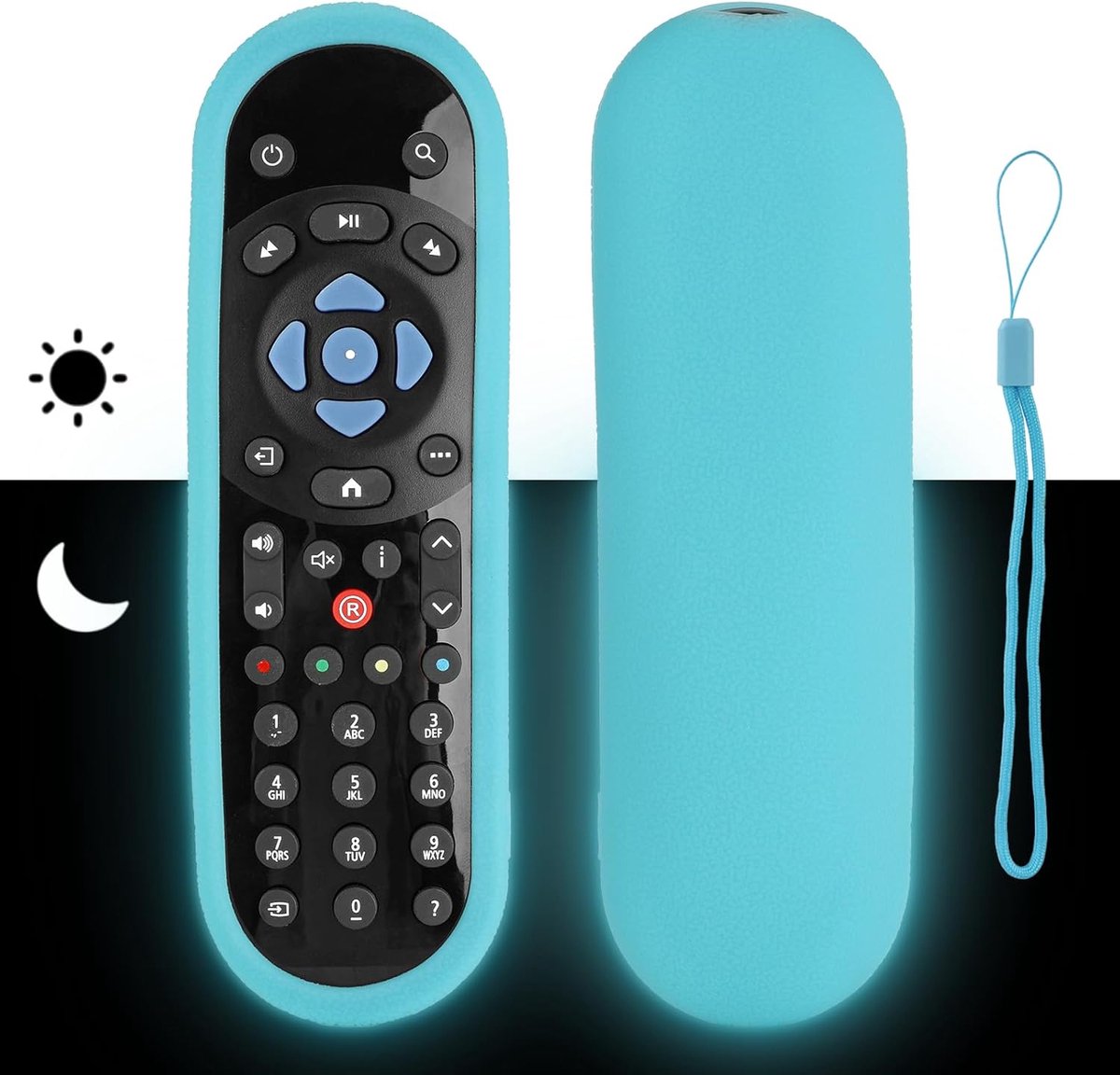 Afstandsbediening silicone beschermhoes - fluorescerend blauw - schokbestendig - voorkomt verlies van batterijen - ShopVlot