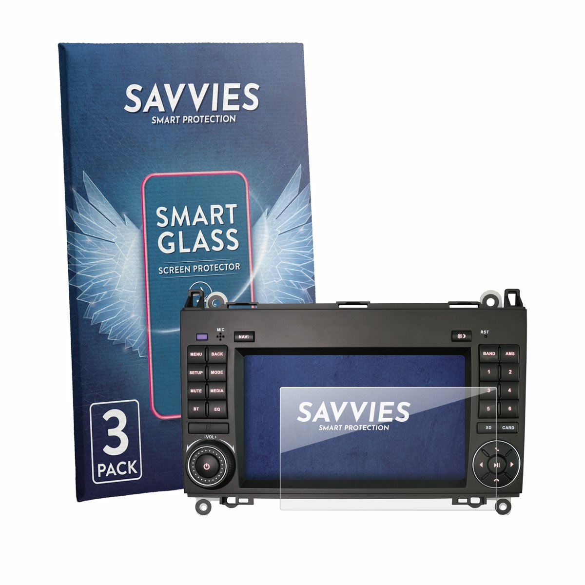 3 Stuks Savvies Screenprotector - geschikt voor Erisin ES5572B 7" - beschermfolie glas transparant