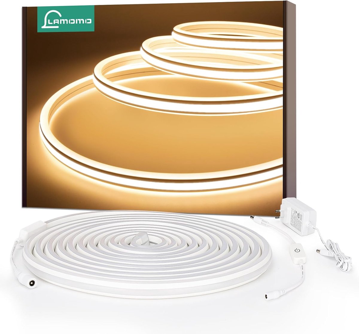 LED Strip 5 m Warm Wit - Snijdbaar Silicone - Dimbaar en Waterdicht - Ideaal voor Keukenverlichting - ShopVlot