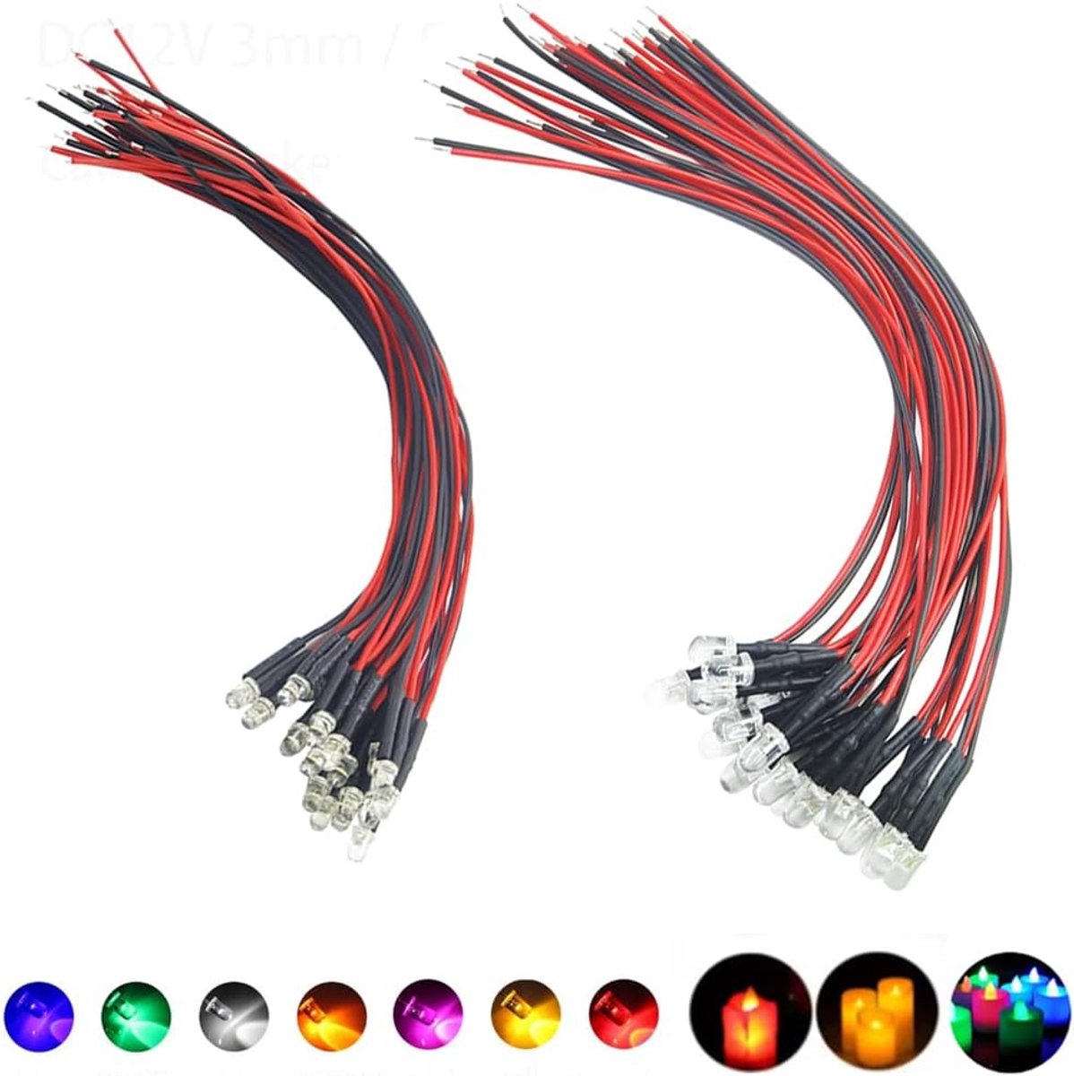 LED kaarsenlicht 3mm - rood - flikkerend - ideaal voor sfeervolle decoratie - ShopVlot