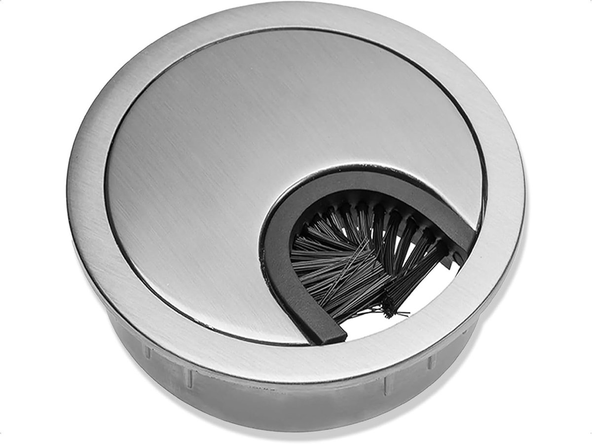 Kabeldoorvoer INOX Ø60 mm - Desk Cable Entry Metaal - Duurzaam en Eenvoudig in Gebruik - ShopVlot