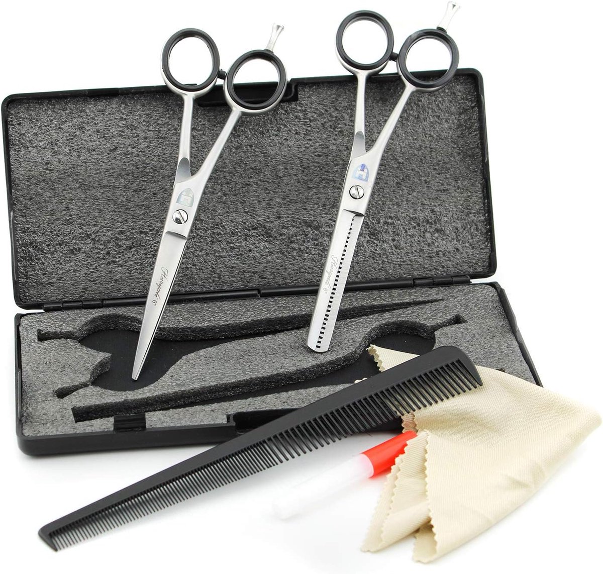 Kappersschaar set 6 inch - RVS - Met kam en olie - Voor professioneel gebruik - ShopVlot