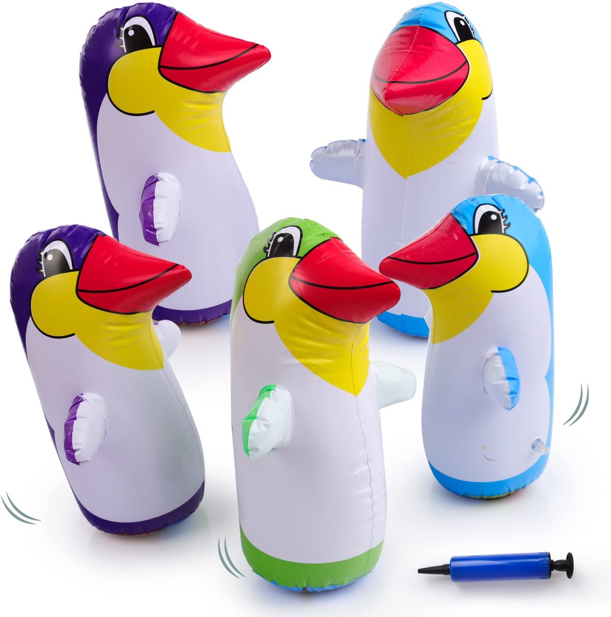 Opblaasbare Pinguïn Tumbler Standbeeld - 5 Stuks Speelgoed - Feestaccessoires voor Kinderen - Perfect voor Verjaardagen - ShopVlot