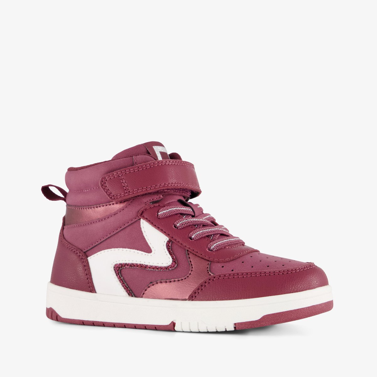 Blue Box hoge meisjes sneakers rood wit - Maat 33 - Uitneembare zool