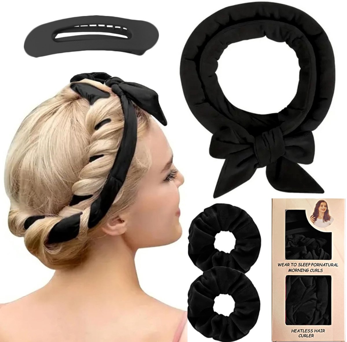 Velours Haarroller Set voor Hittevrije Krullen met Clip - Verschillende Kleuren