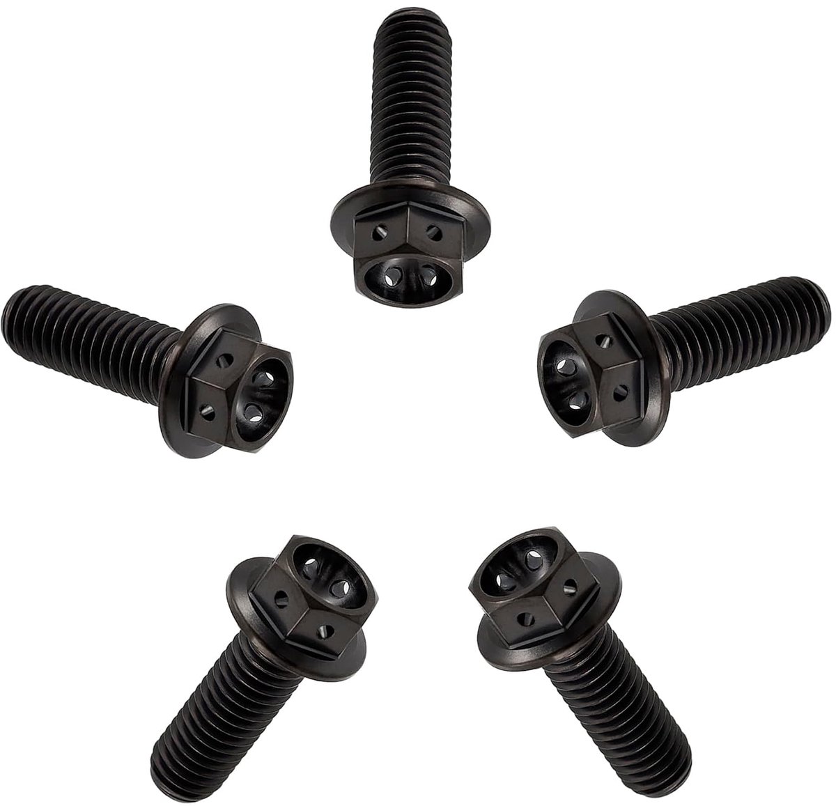 Titanium bouten M6x15mm - GR5 titanium flens bouten - zwart PVD afwerking - lichtgewicht en sterk - ShopVlot