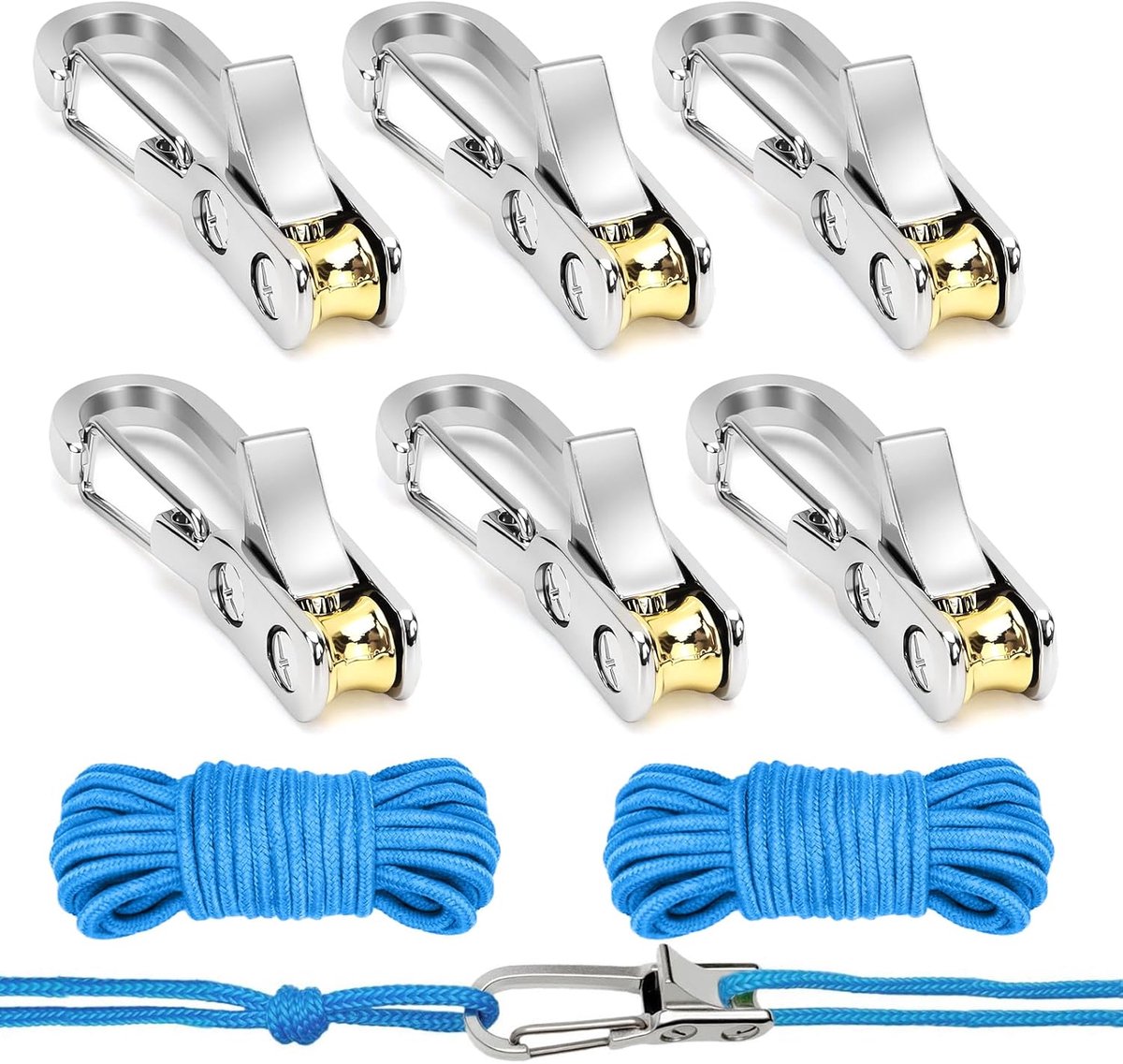 Rope Tensioner 3mm 4mm - met rol - knooploos - ideaal voor camping en boottochten - ShopVlot