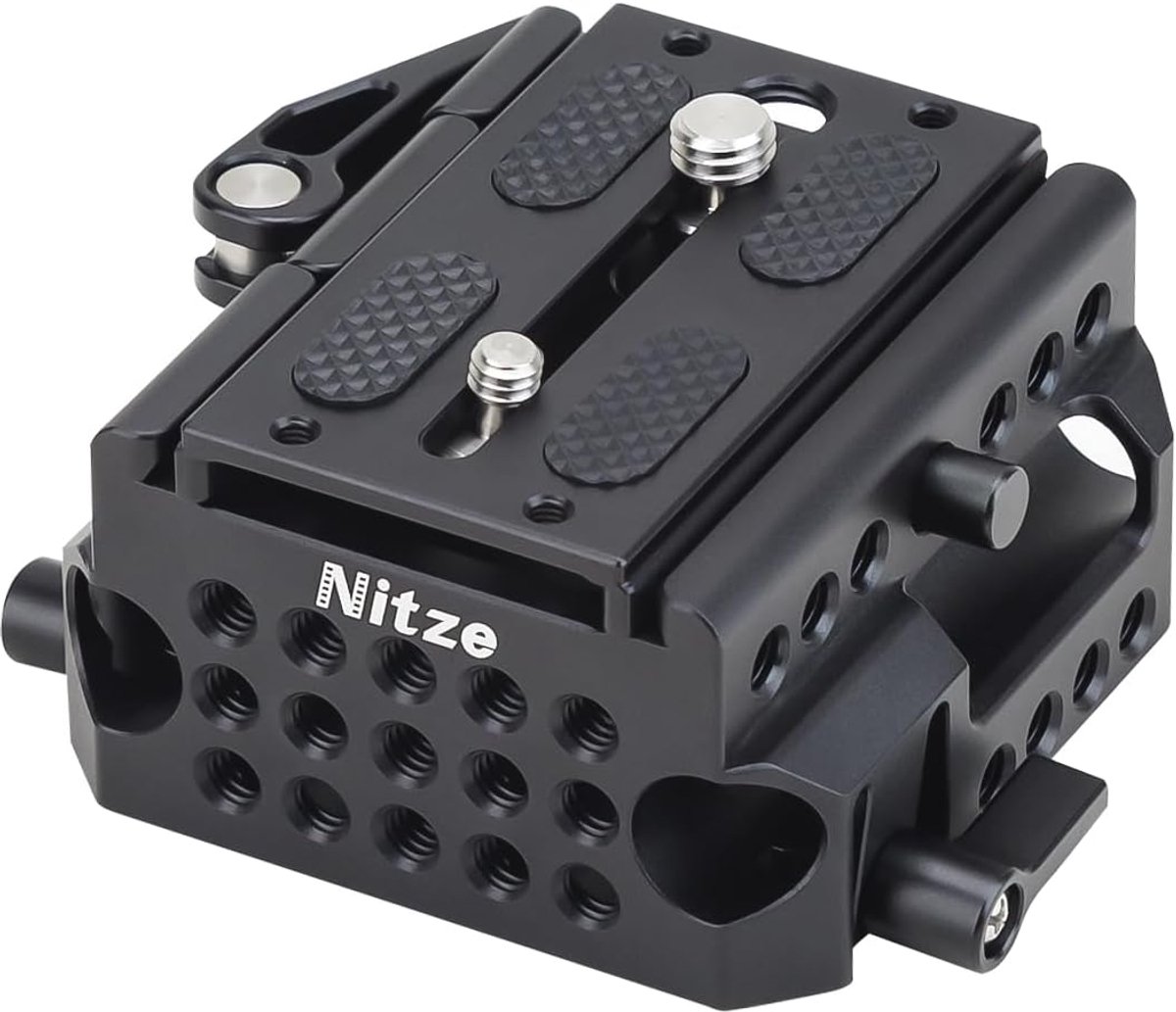Camera base plate 15mm LWS - met Manfrotto standaard - snelle installatie - geschikt voor camera's en cages - ShopVlot