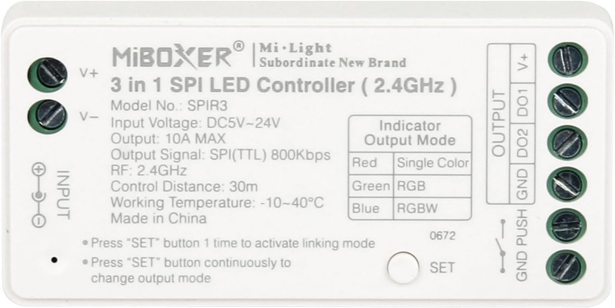 LED controller - 3 in 1 Pixel RGB - Geschikt voor single kleur, RGB en RGBW - Perfect voor sfeerverlichting - ShopVlot