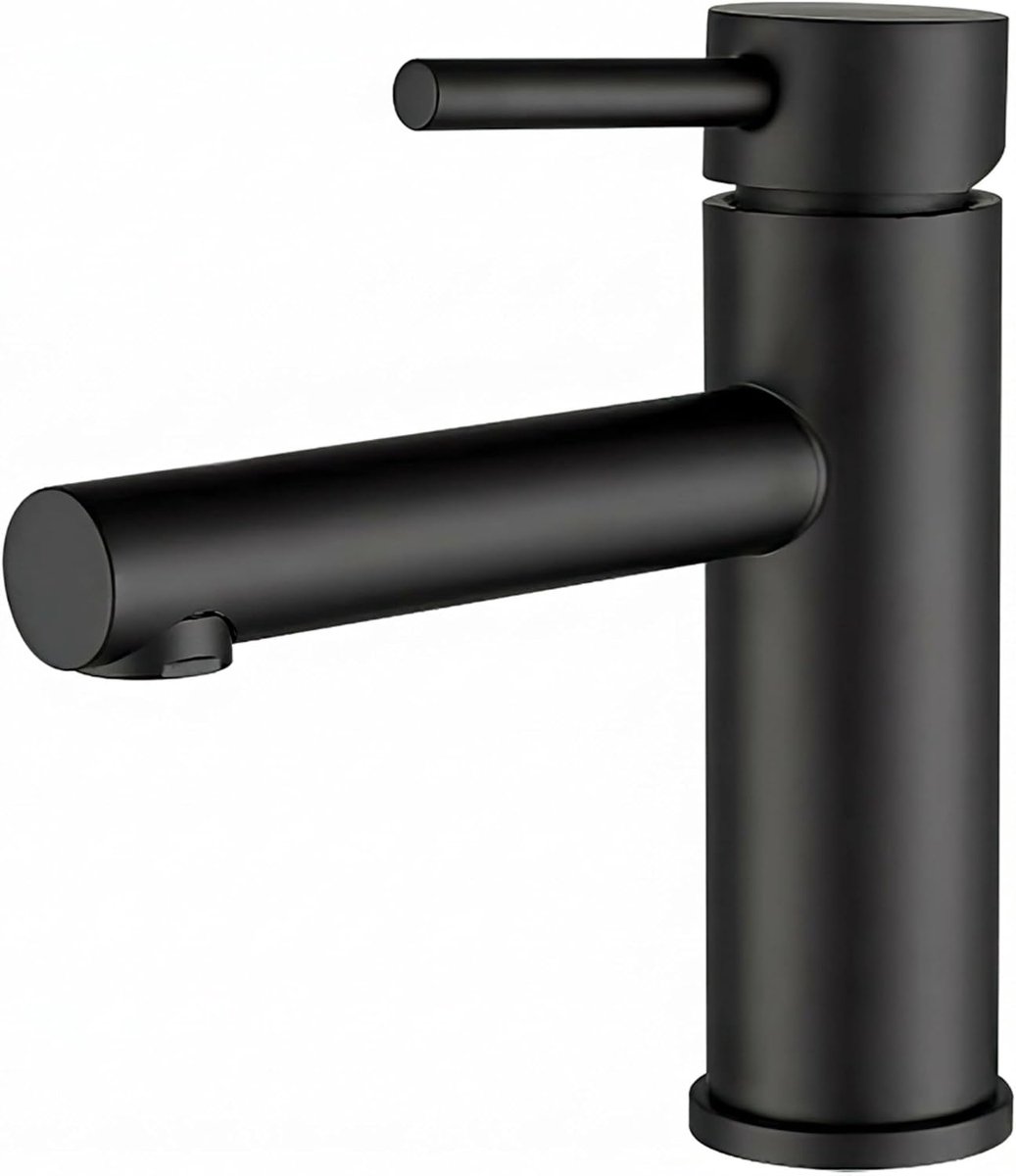 Basin tap matte zwart - enkelhendel mixer - waterbesparend - eenvoudige installatie - ShopVlot