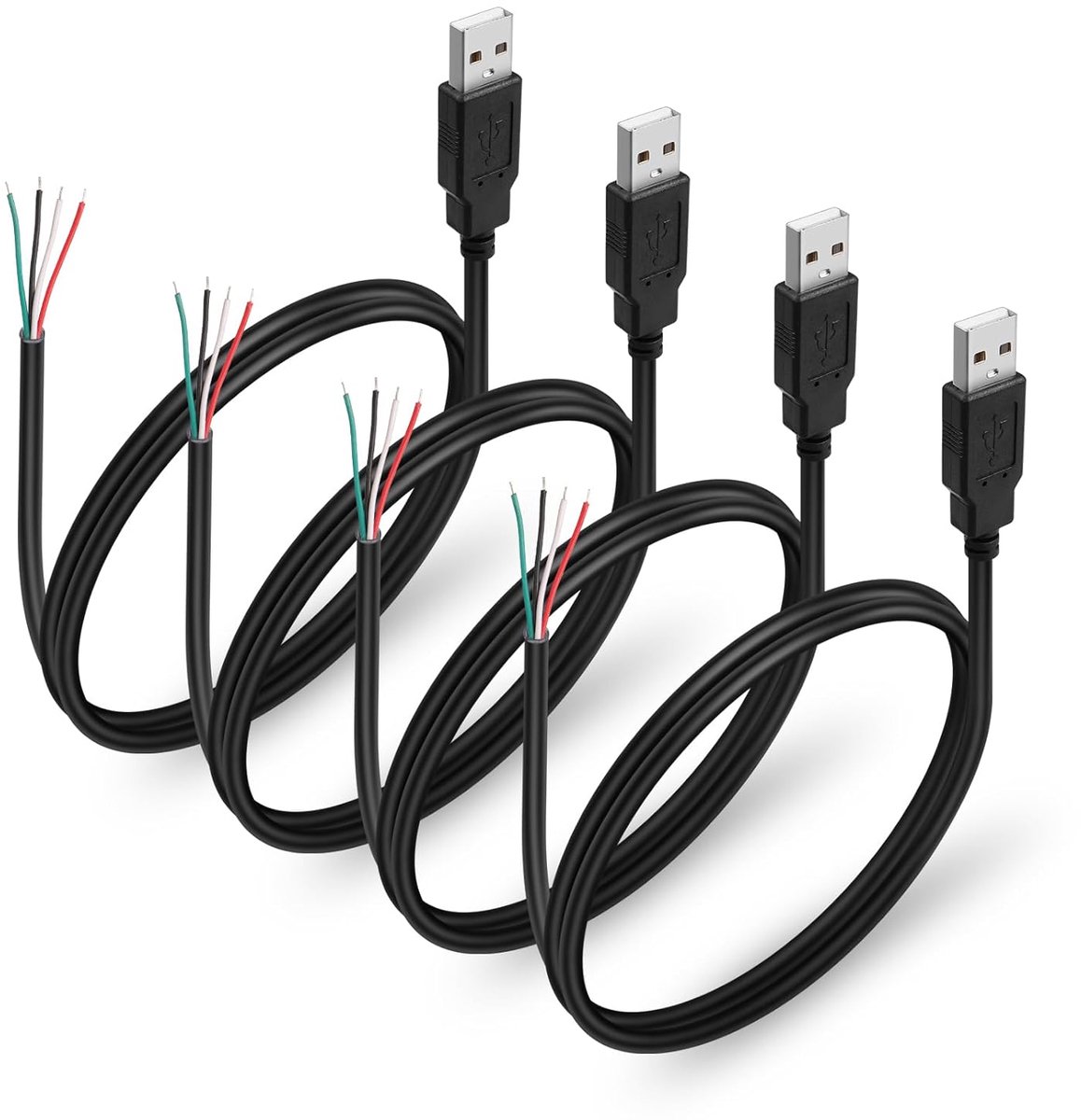 USB 2.0 pigtail kabel 4-polig - open aders - voor dataoverdracht en opladen - geschikt voor DIY projecten - ShopVlot