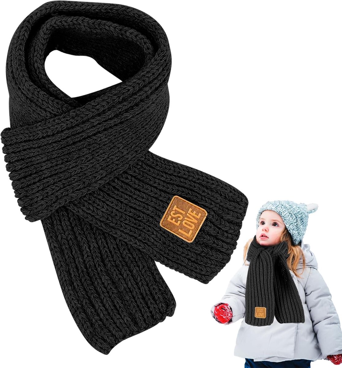 Gebreide sjaal voor kinderen - wollen sjaal - wintersjaal voor meisjes en jongens - warm en comfortabel - ShopVlot
