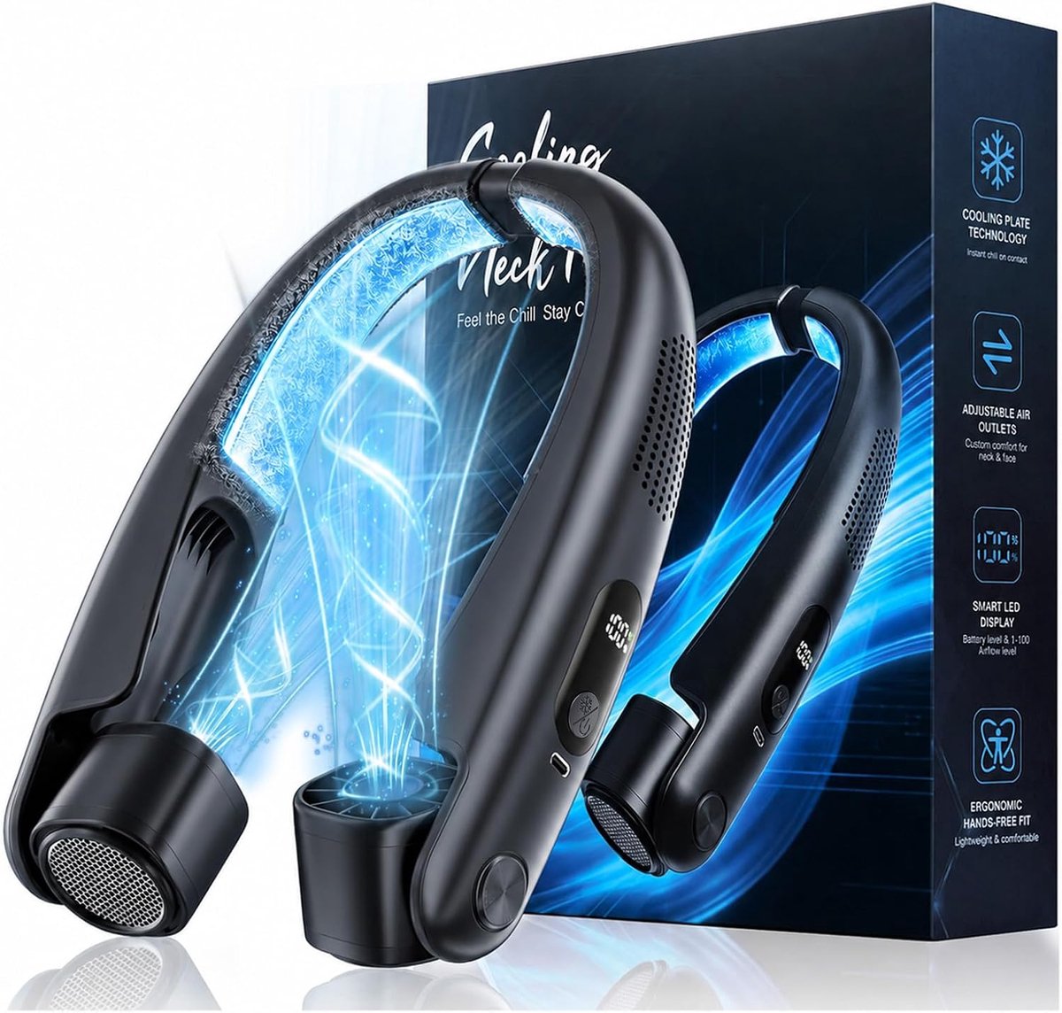 Neck Fan 6000 mAh - Draadloos en Lichtgewicht - USB Oplaadbaar - Ideaal voor Kantoor en Reizen - ShopVlot