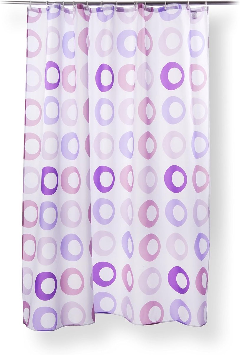 douchegordijn 180x200cm - wit - 100% polyester - Oeko-Tex gecertificeerd - ShopVlot