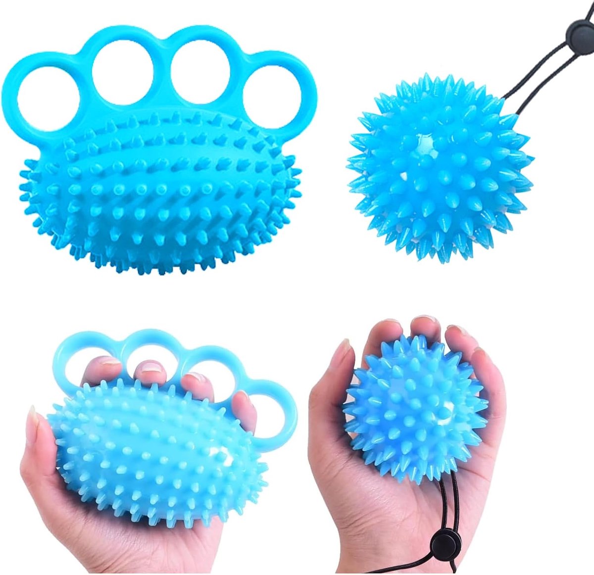 Handgripper set 2 stuks - anti-stressballen - hand- en vingertherapie - verlicht stress en spanning - ShopVlot