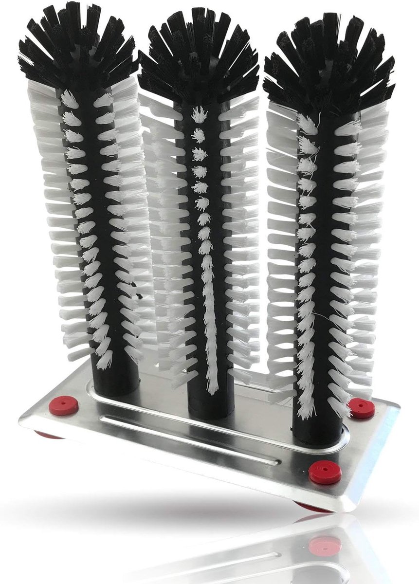 Glasborstel 24 cm - Aluminium zuigplaat - Gemakkelijk afspoelen - Voor lager Kölsch en oude biertjes - ShopVlot
