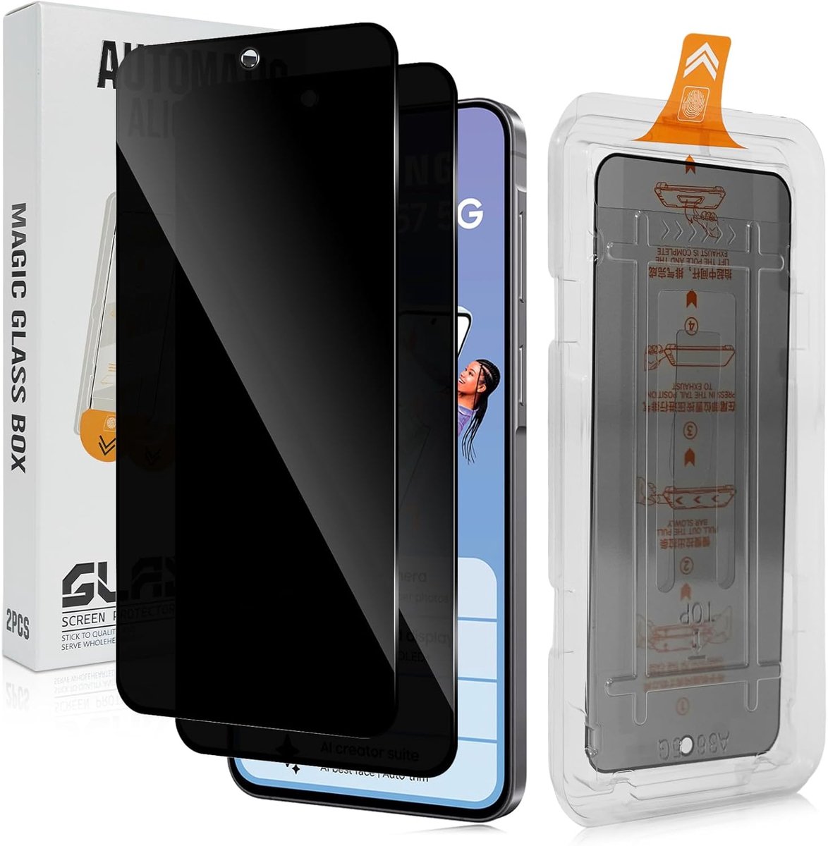 Inkijkbescherming voor Samsung Galaxy A57 5G - privacyfolie - vingerafdrukcompatibel - 2 stuks - ShopVlot