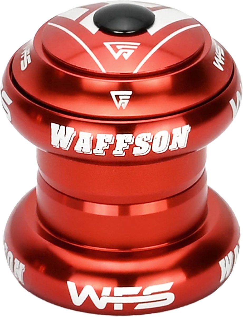 CNC threadless headset 1-1/8" - rood - inclusief bovenkap - geschikt voor 34 mm headtube - ShopVlot