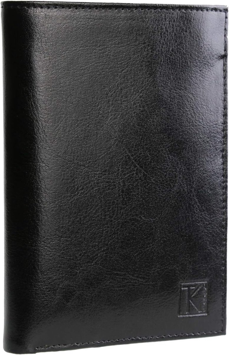 Leren portemonnee voor heren 15 x 11 cm - zwart - compact design - ideaal voor dagelijks gebruik - ShopVlot