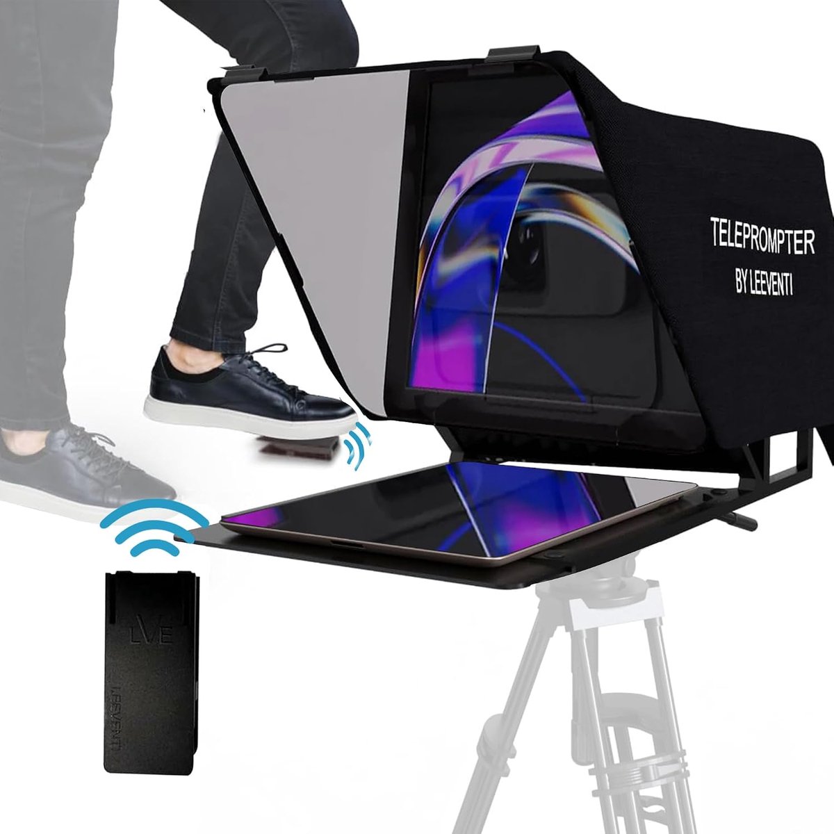 Teleprompter 5.0 - 28 cm reflectiescherm - inclusief voetbediening - ideaal voor video-opnames - ShopVlot