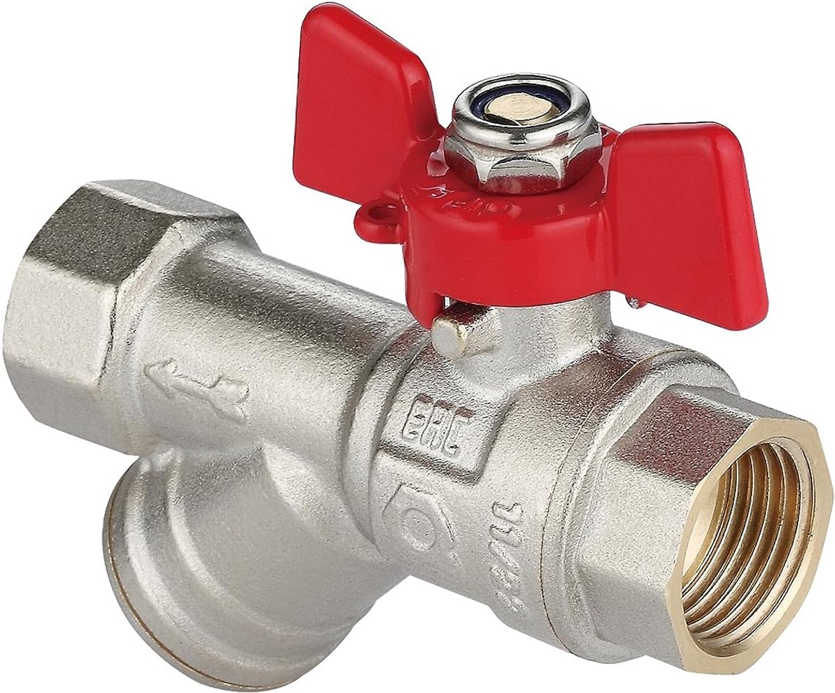 Kogelklep met hoekfilter 1/2" FF - 40 bar - 100°C max - geschikt voor reparatie - ShopVlot