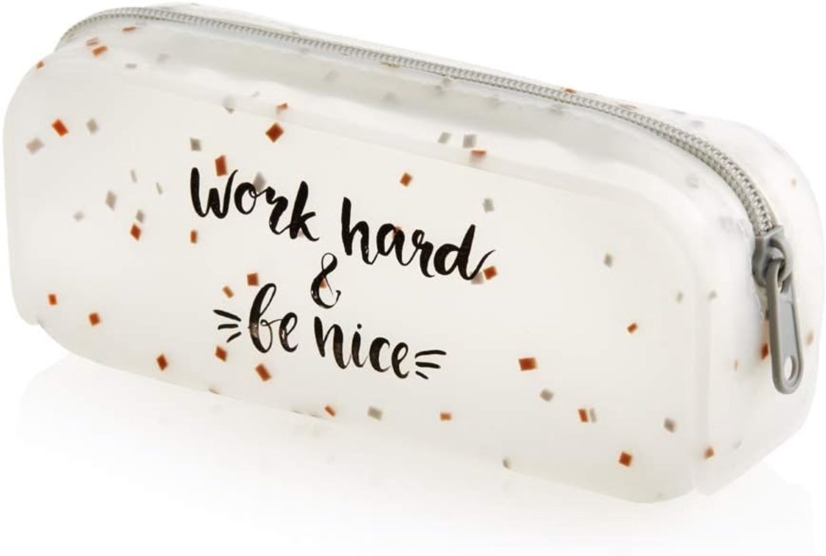 Ronde etui met rits - siliconen - voor pennen en potloden - duurzaam en waterafstotend - SnelShoppen