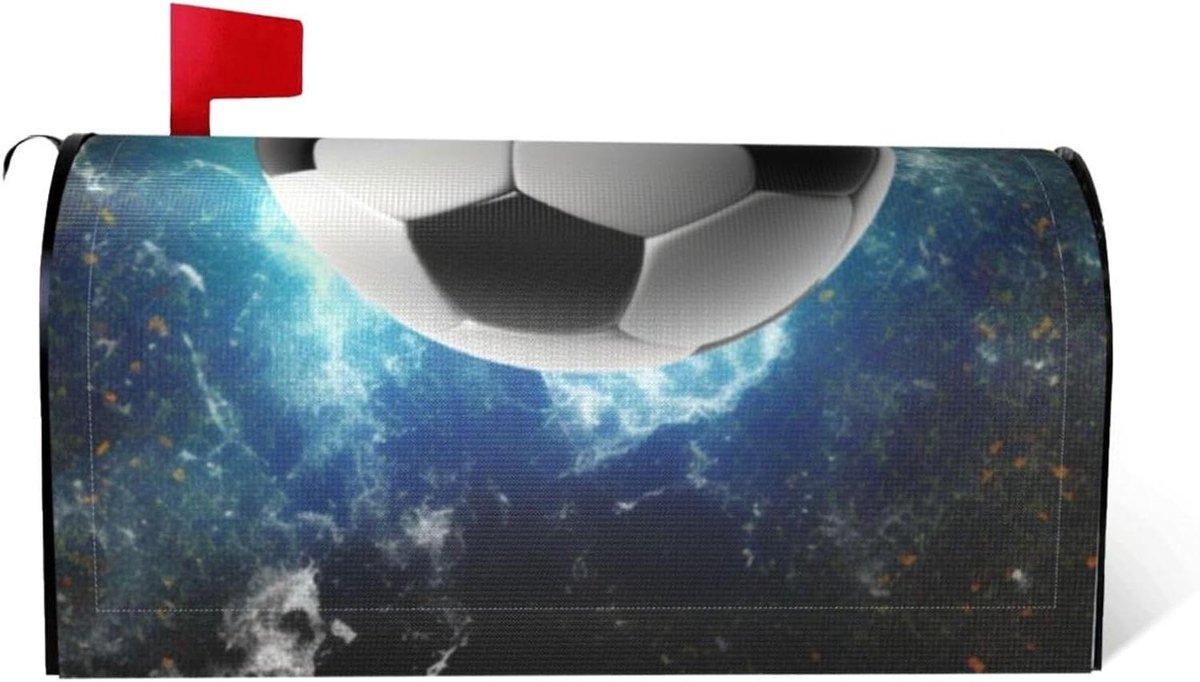 Brievenbushoes Voetbal - Postbox Cover Brievenbusdecoratie - Huis Buiten Decoratie - Magnetische Bevestiging - 533 x 457 cm - Zwart