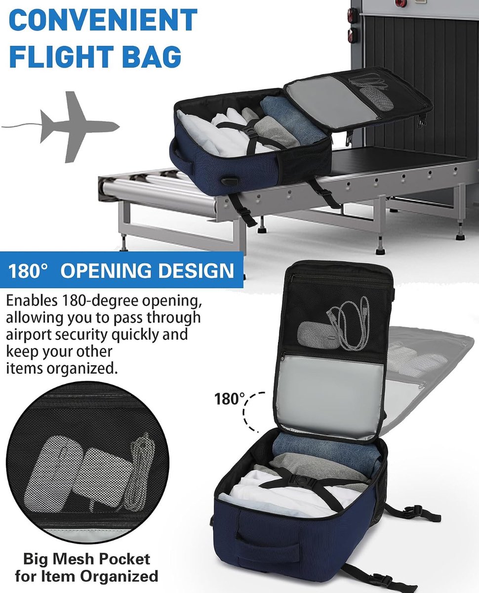 Reisrugzak cabinebagage voor Ryanair Easyjet - lichtgewicht en ruim - ideaal voor handbagage - SnelShoppen