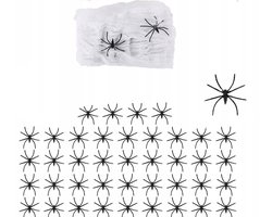 Halloween Spinnenweb Decoratie 100g met 30 Gesproken - Griezelige Sfeer