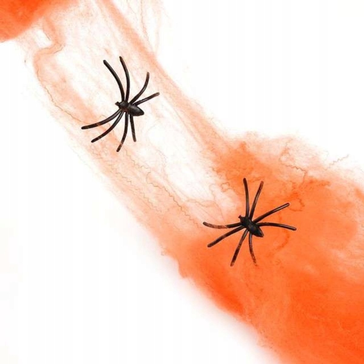 Halloween Kunstspinnenweb met Spin - Oranje Decoratie