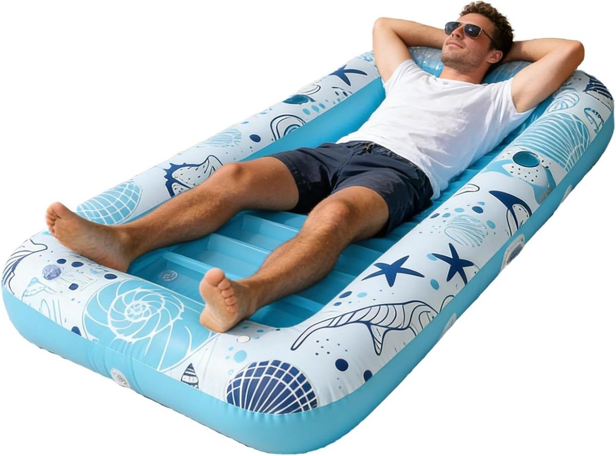 Zwembad Float - Water Ligstoel - Ontspannen in Water - Ruimte voor Twee - 185x115cm - Blauw