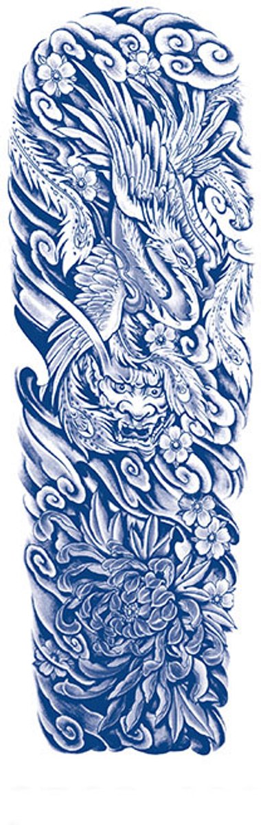 Tijdelijke sleeve tattoo phoenix Rise of the Phoenix 2 weken