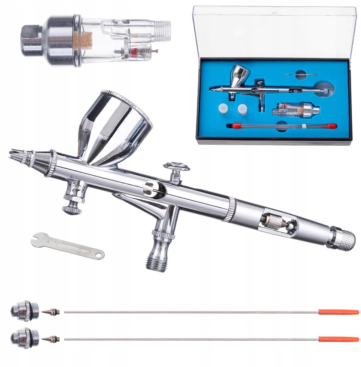 Aerograaf HS-80 Set met 0.2, 0.3, 0.5mm spuitmonden & luchtfilter