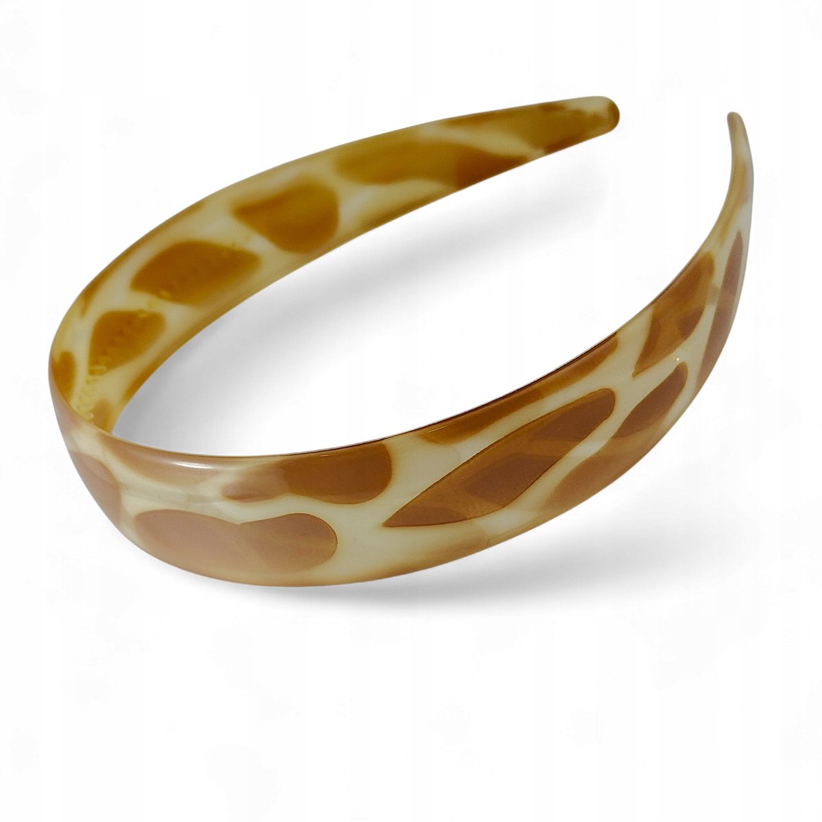 Sterke Elastische Beige Panterprint Haarband voor Dames
