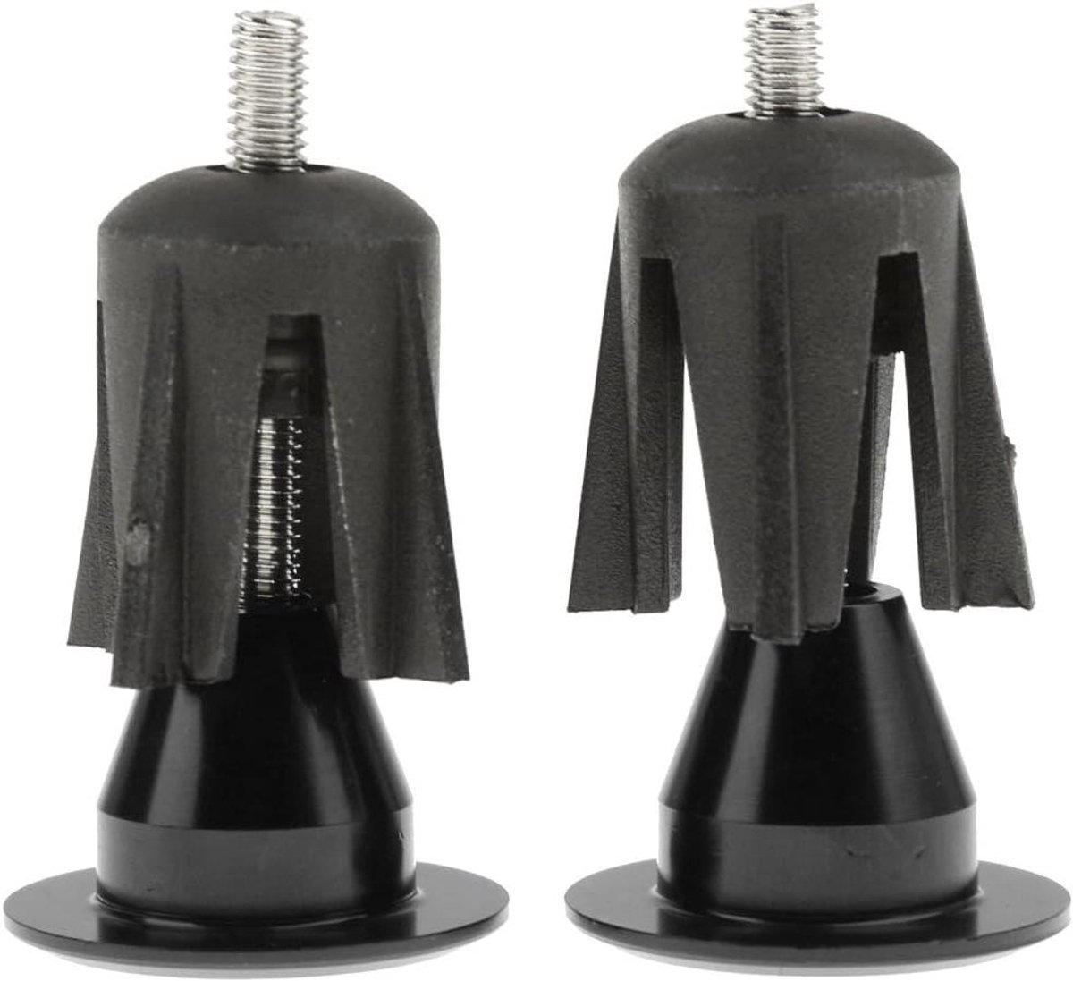 Fiets Handvatten Eindkappen - Stuurdop Set - Fiets Beschermen - Geanodiseerd Aluminium - 4.3cm - Zwart