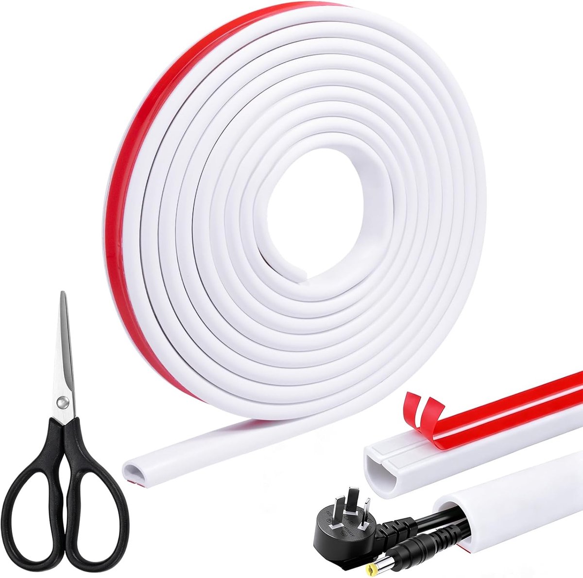Kabelgoot 4 m wit - zelfklevend PVC - 15 x 10 mm - veilig voor kinderen en huisdieren - SnelShoppen