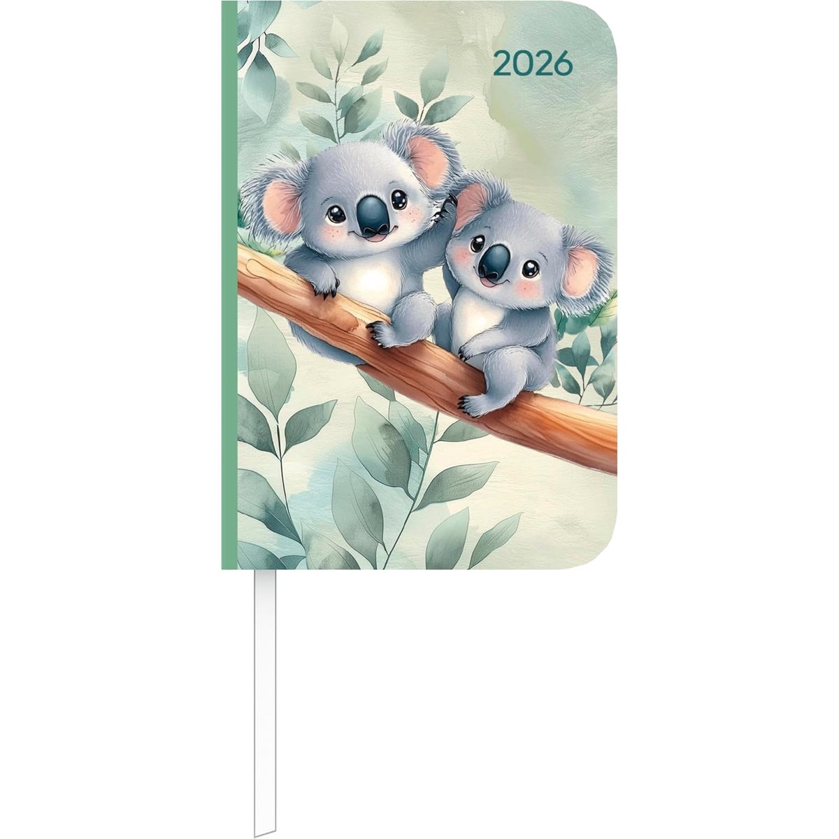 SnelShoppen - Lady Journal Mini Koala 2026 - Compacte Taschenkalender 8x12 cm - Weekplanner met Koala Motief - 144 Pagina's - Robuuste Inbnd en Extra
