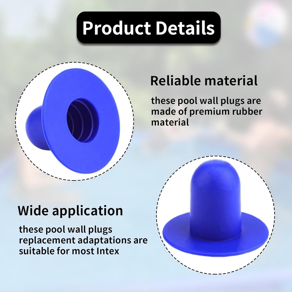 Pool Stopper 4 Pcs - Vervangingscaps Filterpomp - Blauw - Veilig afsluiten filteropeningen - SnelShoppen