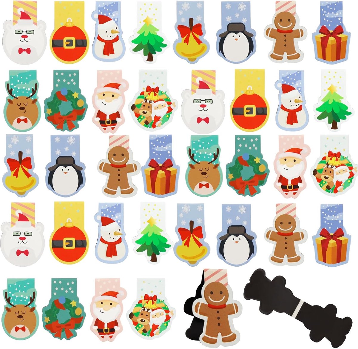 Boekenleggers 36 Stuks - Magnetisch - Kerstthema - Voor kinderen en studenten - SnelShoppen