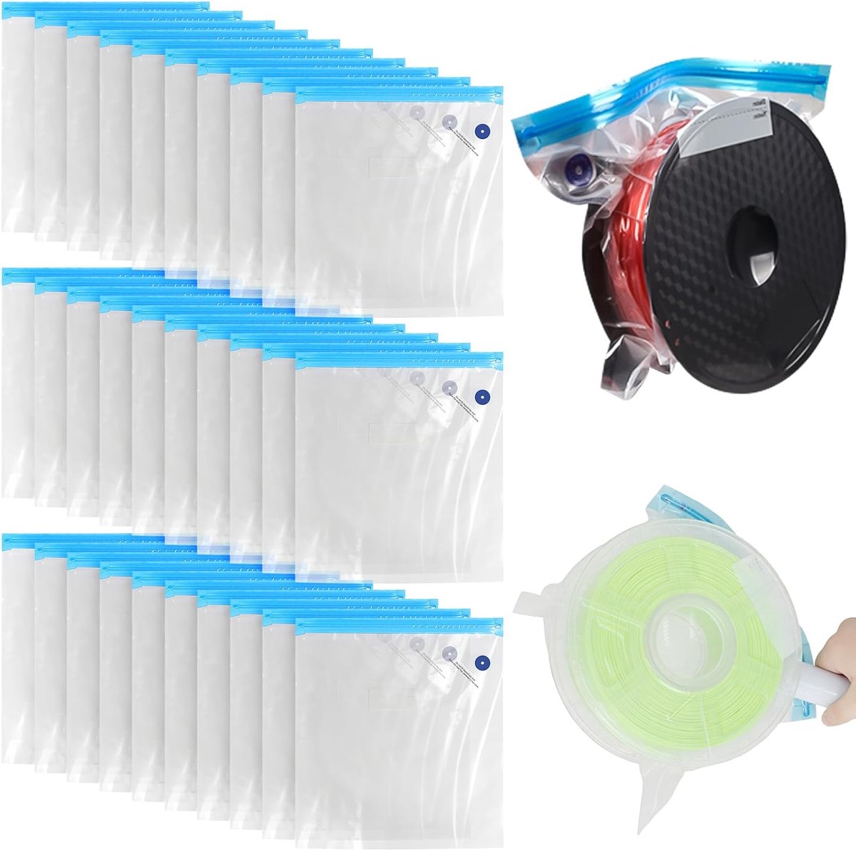 3D printer filament opbergtassen 30x34cm - transparant herbruikbaar - effectieve vochtbescherming - SnelShoppen