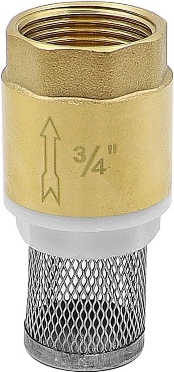 Terugslagklep 6-punts 3/4 - all copper voetklep met RVS filter - corrosiebestendig - ideaal voor watergebruik - SnelShoppen