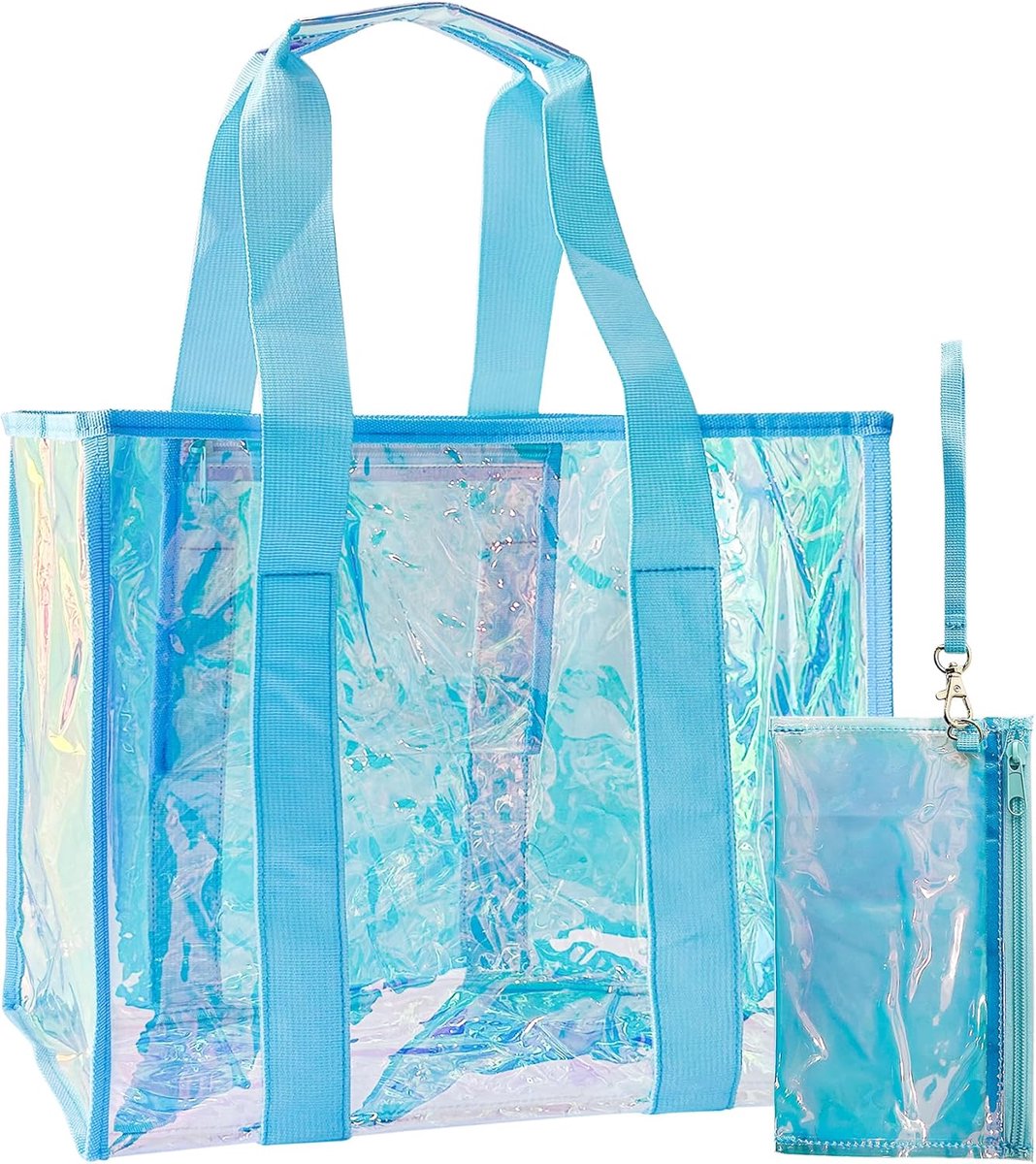 Zwemtas Groot Transparant - Glitterpatroon - Waterdicht - Perfect voor Stranduitjes - SnelShoppen