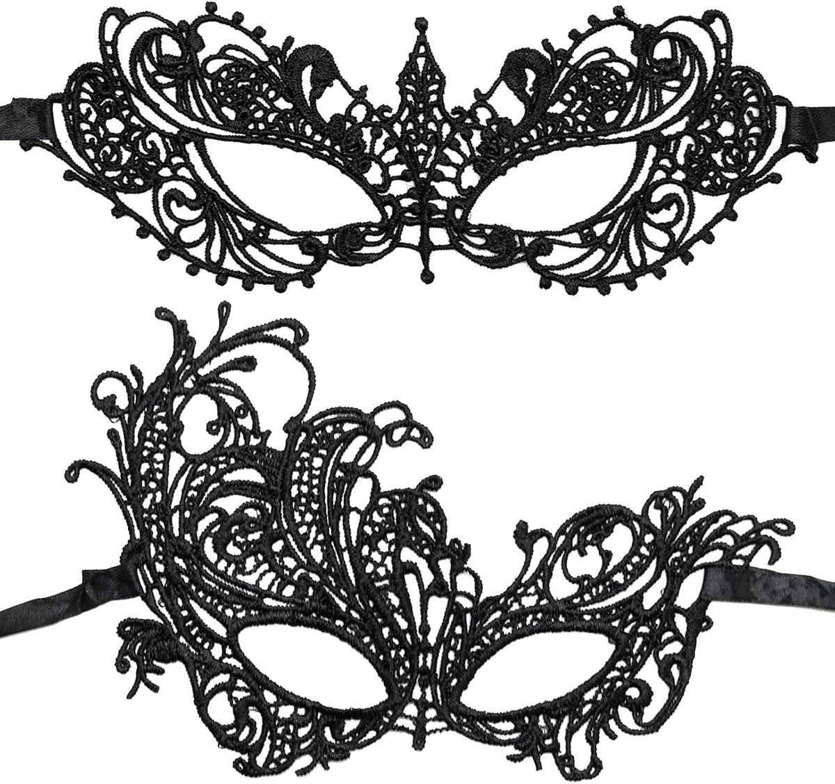 Lace oogmasker voor dames - zwart half gezicht - elegant voor bal of Halloween - SnelShoppen