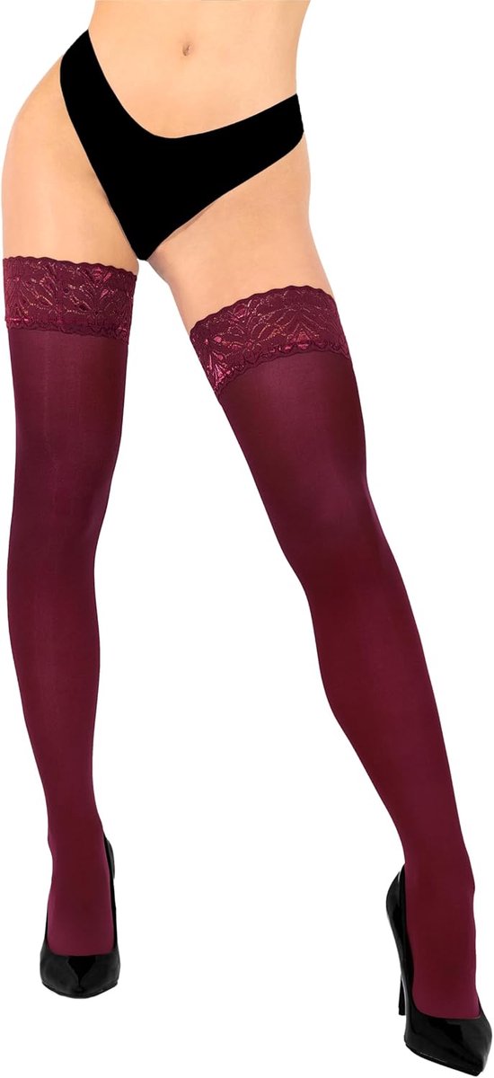 stay-up stockings 60 DEN - kant & antislip siliconen band - dagelijks gebruik en winter - SnelShoppen