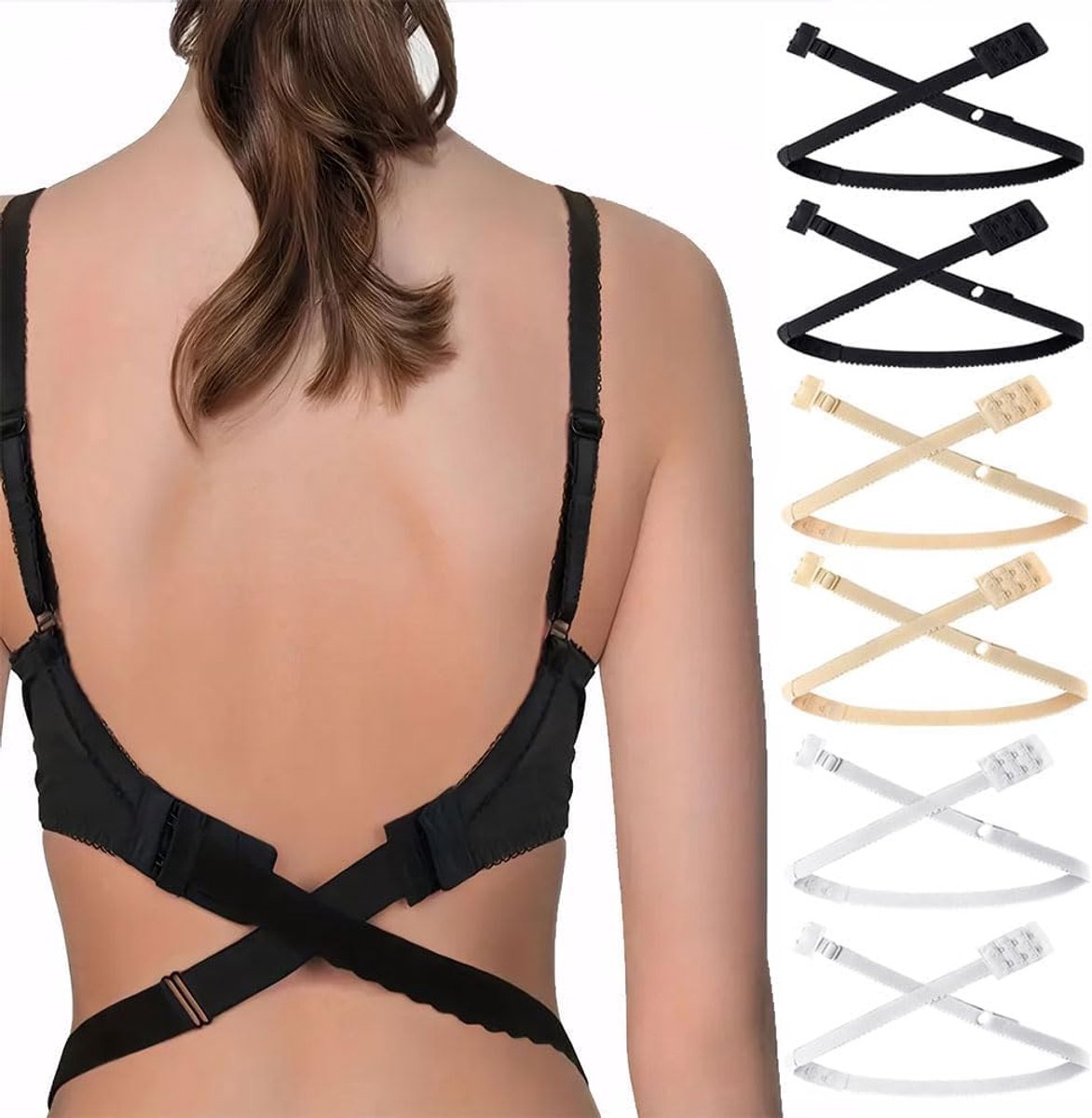 Schouderbanden beha-bandjes - 6 stuks antislip elastische verstelbare bandjes - ideaal voor lingerie - ShopVlot