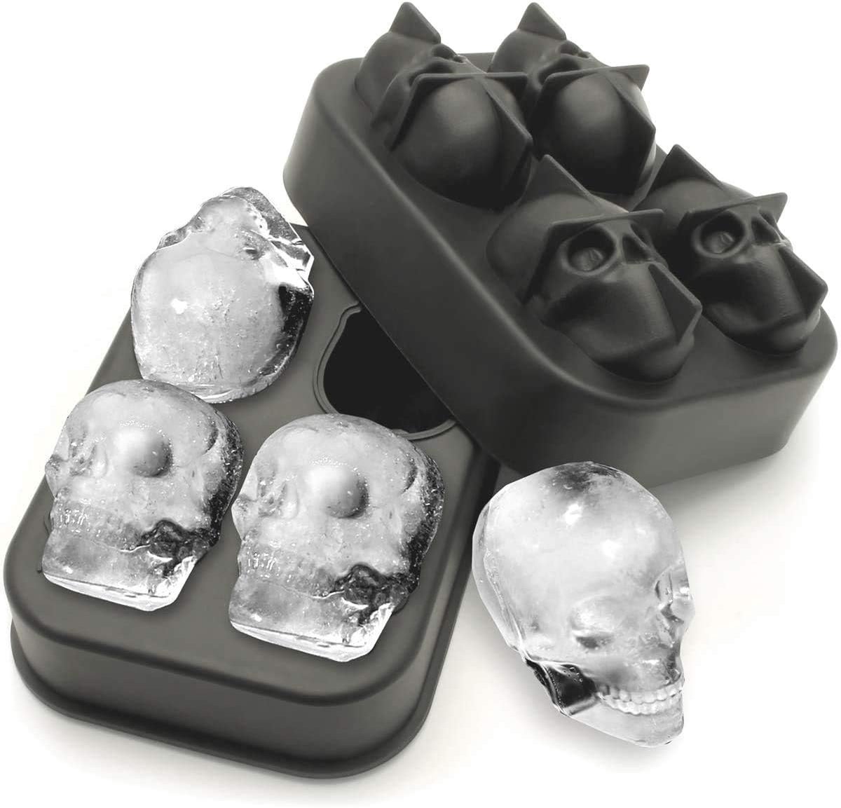 Siliconen ijsblokjesvorm 4 schedels - hoogwaardig materiaal - uniek design - perfect voor cocktails - ShopVlot