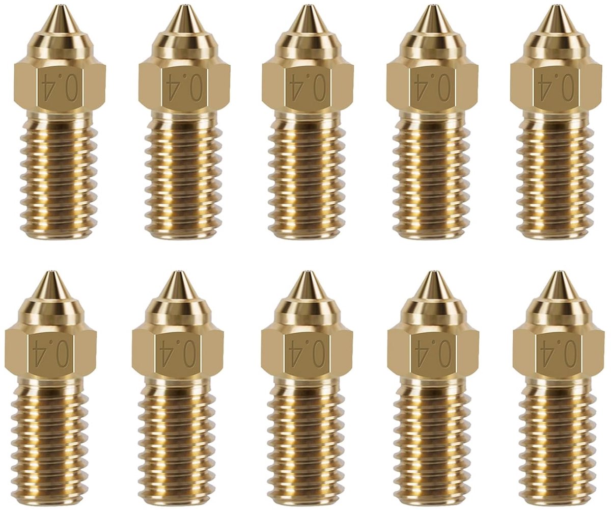 Nozzle set 10 stuks 0.4mm - messing - hoge kwaliteit - optimale printresultaten - ShopVlot