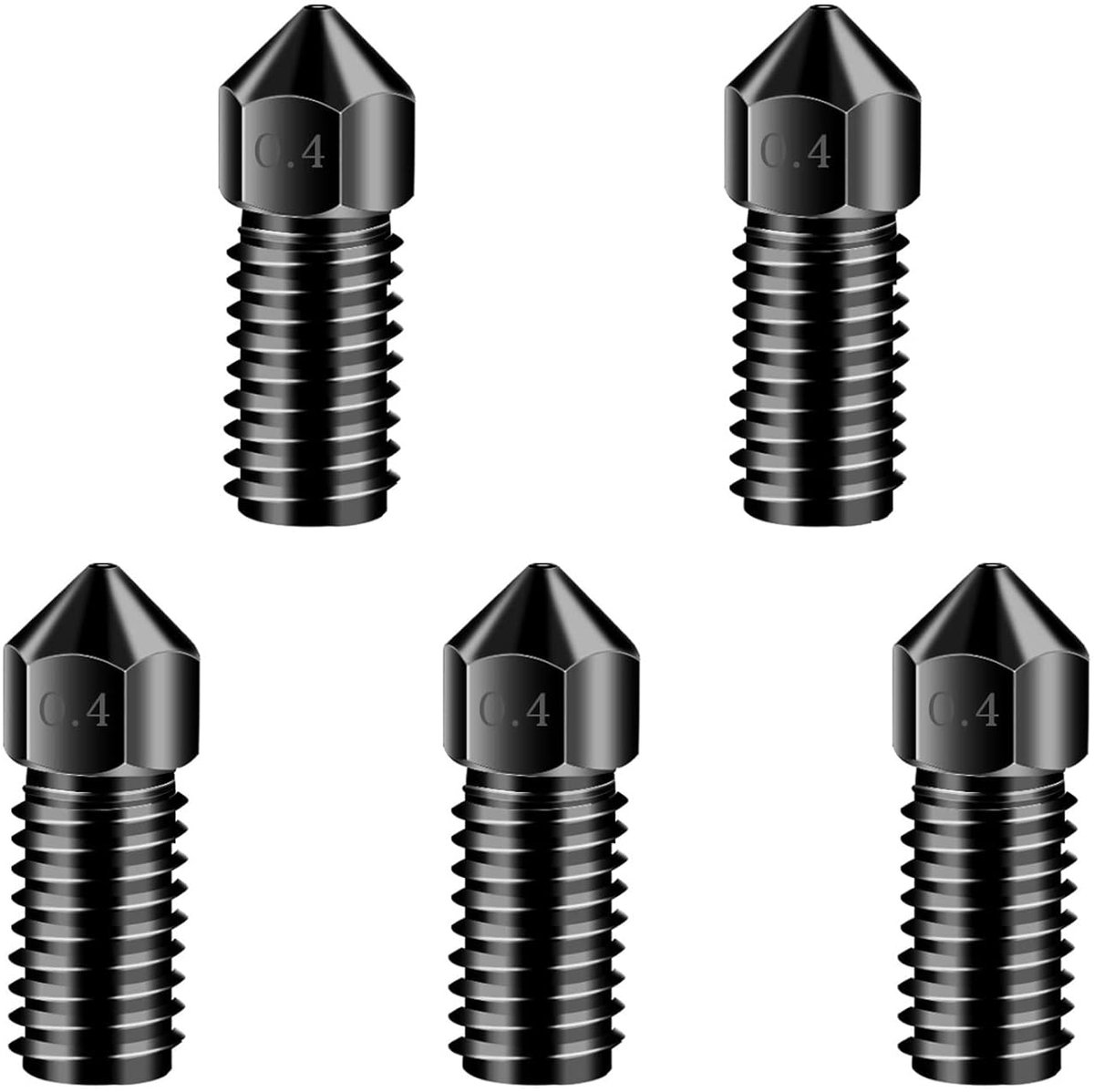 3D printer nozzles 0.4mm - gehard staal - hoge temperatuur weerstand - voor AnkerMake M5, M5C - ShopVlot
